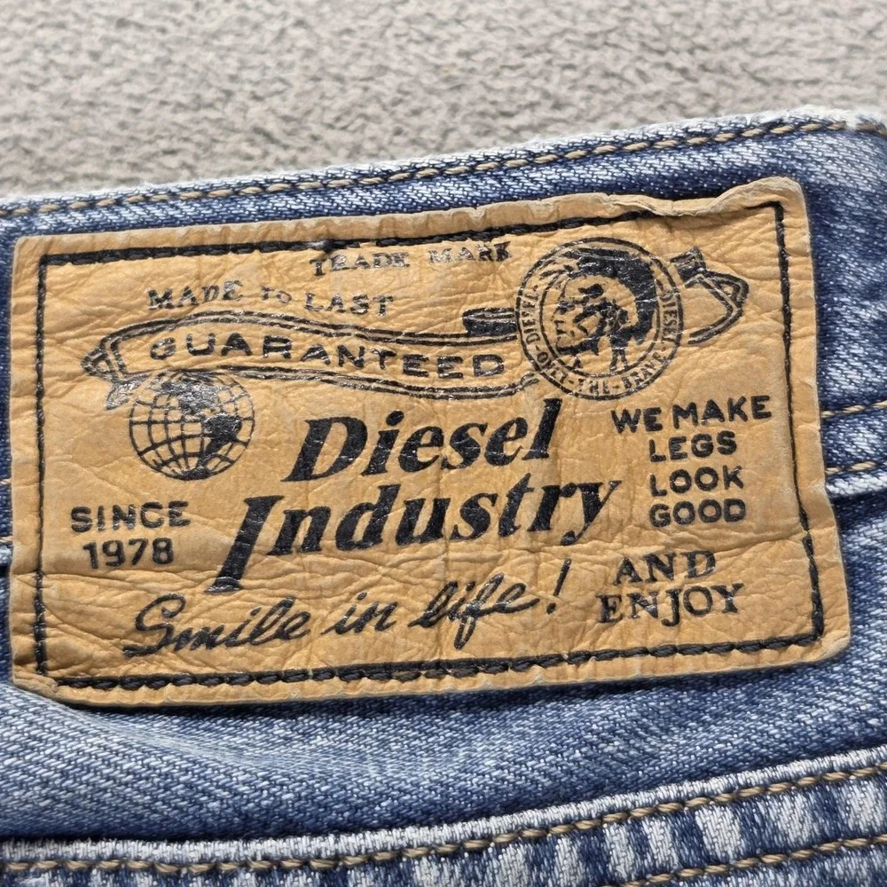 Diesel Jeans Mens‎ 34x30 Blue Zatiny Med Wash Bootcut Button Fly 008XR